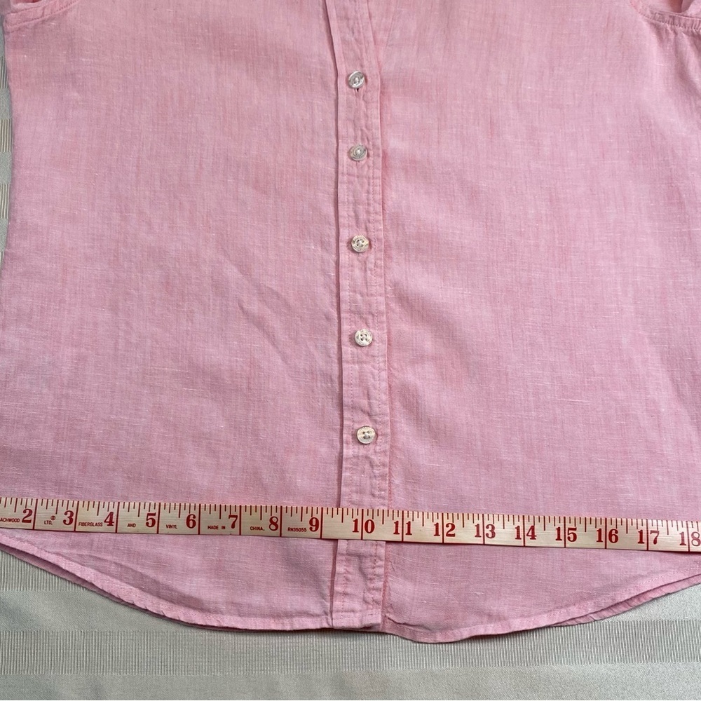 Tommy Bahama 100% Linen Pink Button-Up Shirt Blouse Long Sleeve Sz S/P - Picture 8 of 16